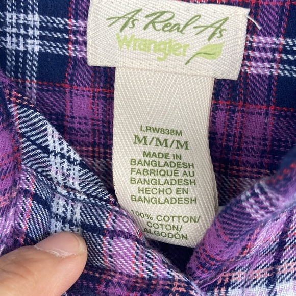As Real As Wrangler flannel medium - Picture 3 of 5